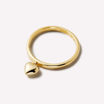 Pure Love Golden Heart Ring in 92.5 Sterling Silver