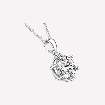 Diamond Solitaire Necklace in Sterling Silver