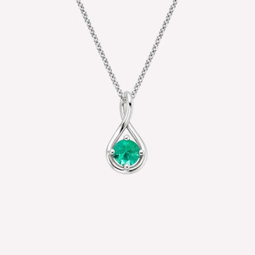 Pave Twist Emerald 92.5 Sterling Silver Necklace