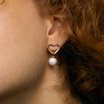 Elegant Looped Pearl Earring in Sterling Silver