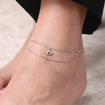 Evil Eye Double Chain Anklet