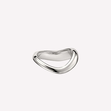 Unique Wave Curve Ring in 92.5 Sterling Silver