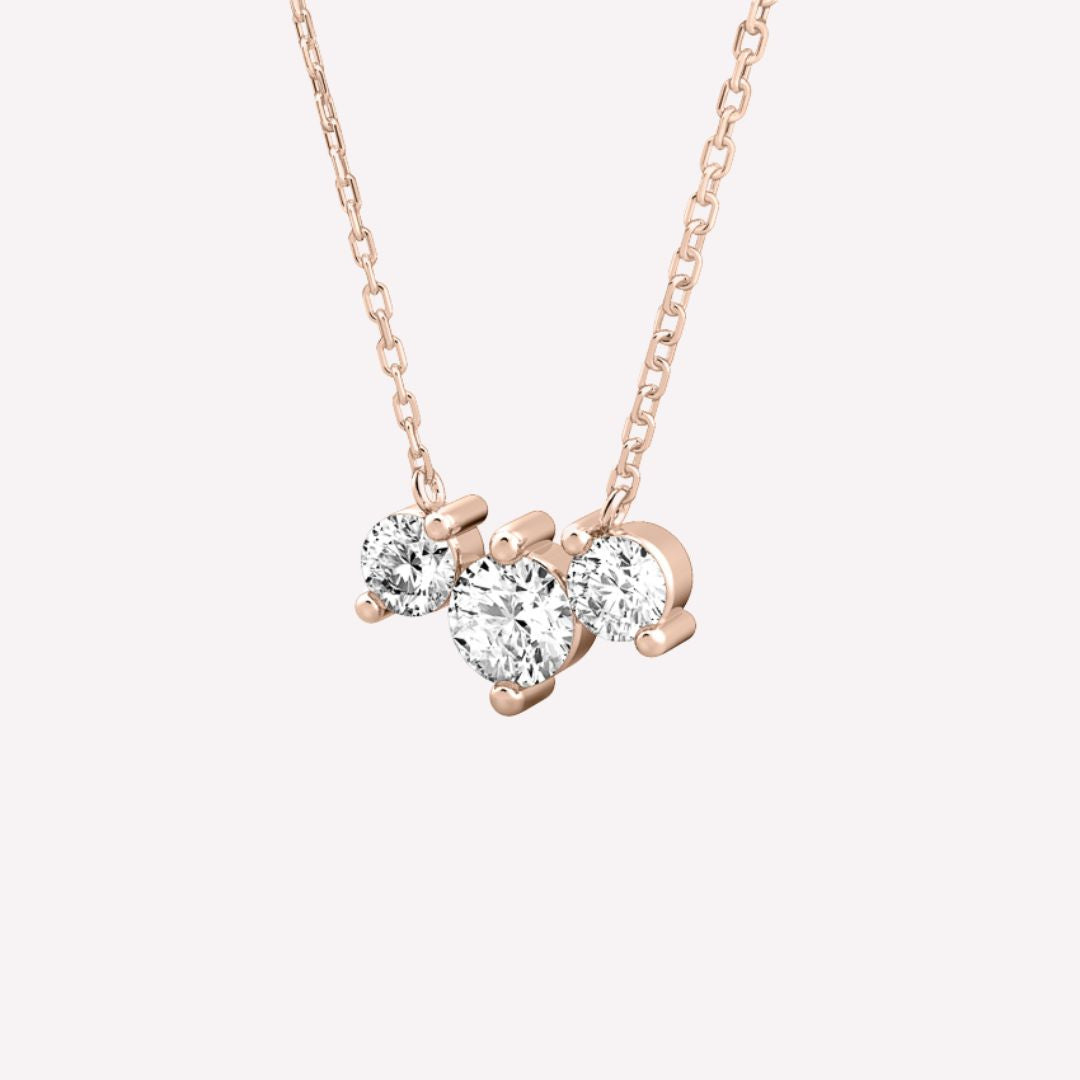 Smile Trio Diamond Necklace in 92.5 Sterling Silver