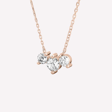 Smile Trio Diamond Necklace in Sterling Silver