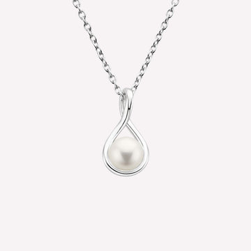Pave Twist Pearl Sterling Silver Necklace