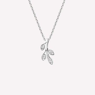 June leaf Necklace in Sterling Silver