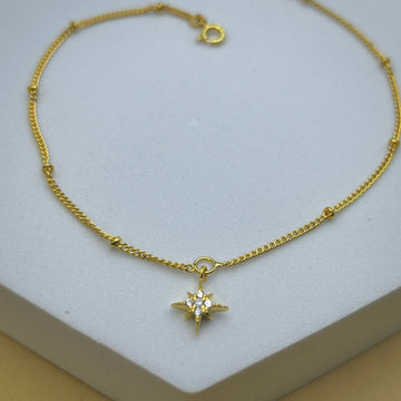 Northern Star Bolt Anklet in 92.5 Sterling Silver