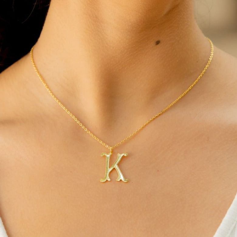 Vintage Love Initial Necklace