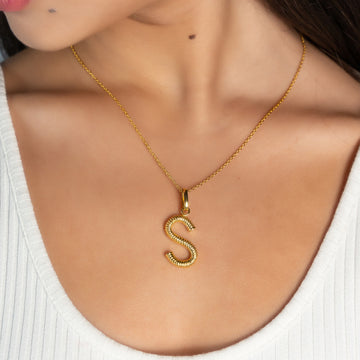 Swirl Up Initial Necklace