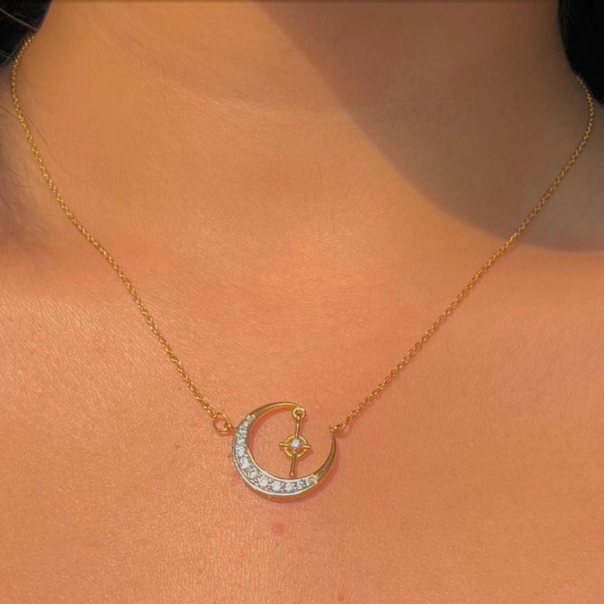 Crescent Moon Necklace High Polished Sterling Silver Pendant Necklace for  Women Jewelry - Walmart.com